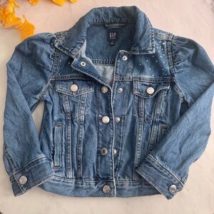 GAP Kids Studded Blue Jean Jacket size small